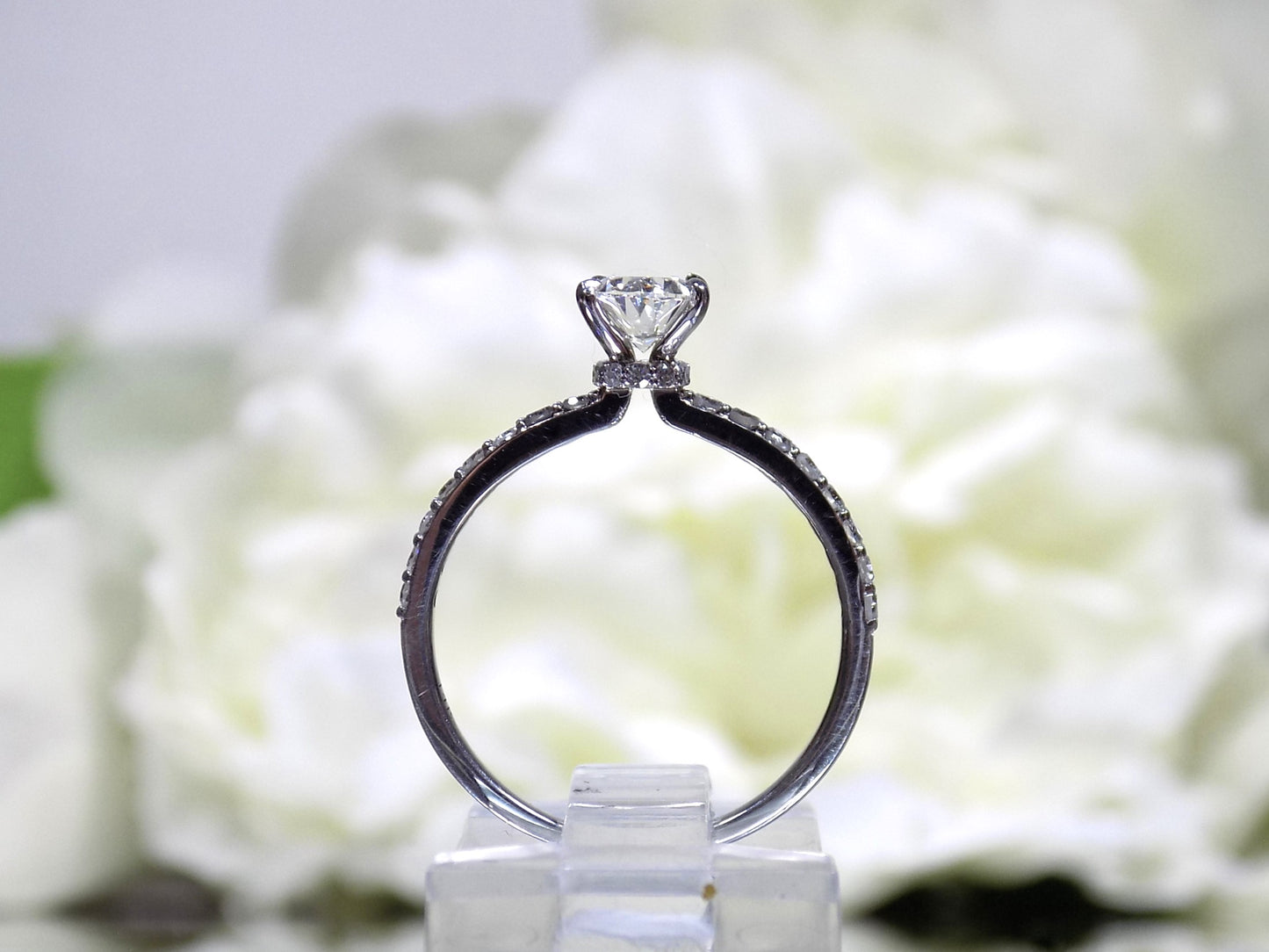 Women's 1.00ct TW Hidden Halo Style Natural Oval Shape Diamond Engagement Ring in 14K White Gold