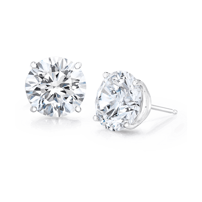 Sterling Silver CZ Stud Earrings - 5mm Each - 1ct Total
