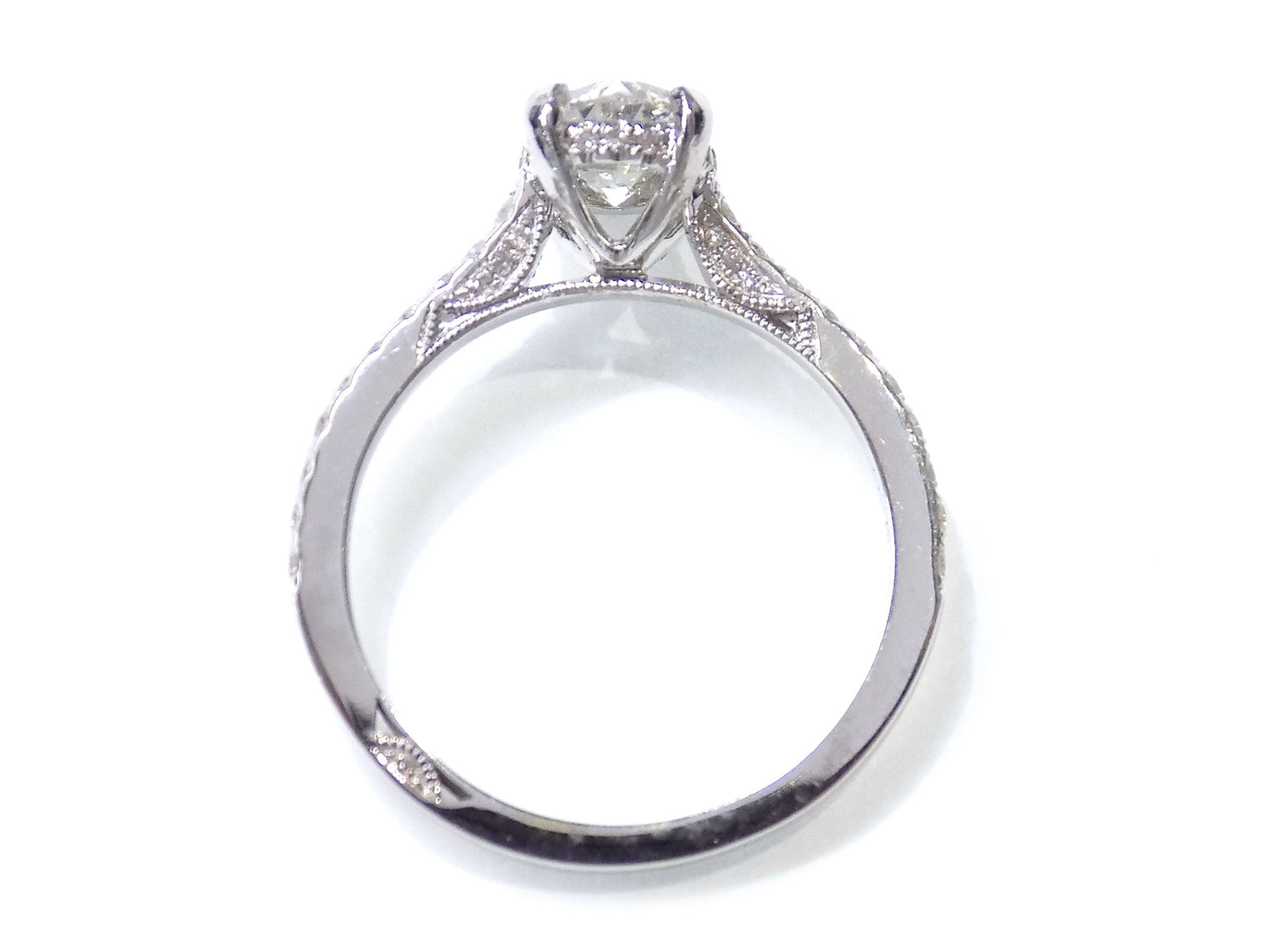 1.29ct TW Natural Oval Shape Diamond Engagement Ring with a 1.00ct Oval Center with Hidden Halo Style Head in 14K White Gold