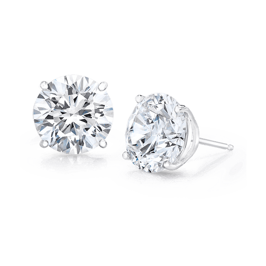 Sterling Silver CZ Stud Earrings - 5mm Each - 1ct Total