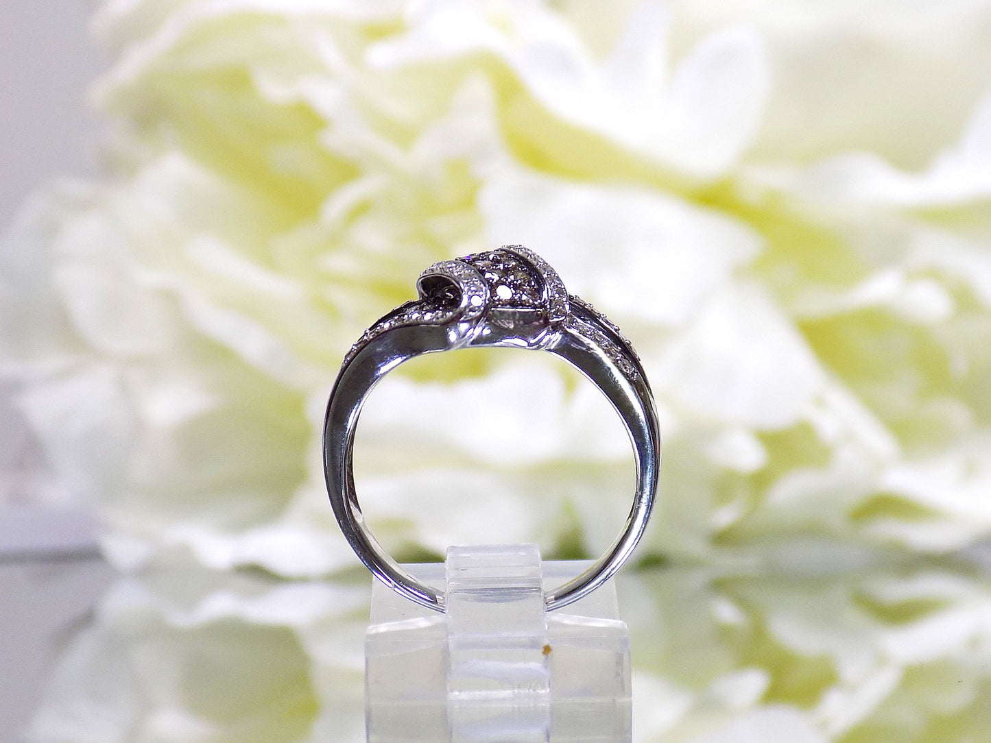 1ct TW Natural Chocolate & White Diamond Cluster Ring in 10K White Gold