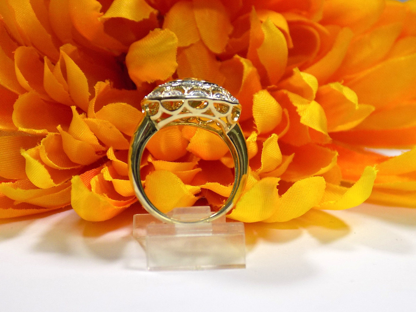 2ct TW Estate Genuine Citrine & Diamond Ring in 10K Yellow Gold - Like NEW!