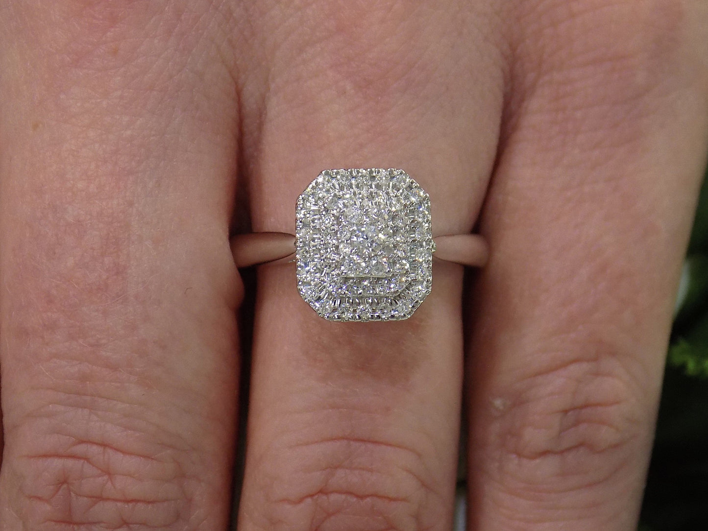 Women's .50ct TW Natural Diamond Cluster or Cocktail Ring in Solid 10K White Gold