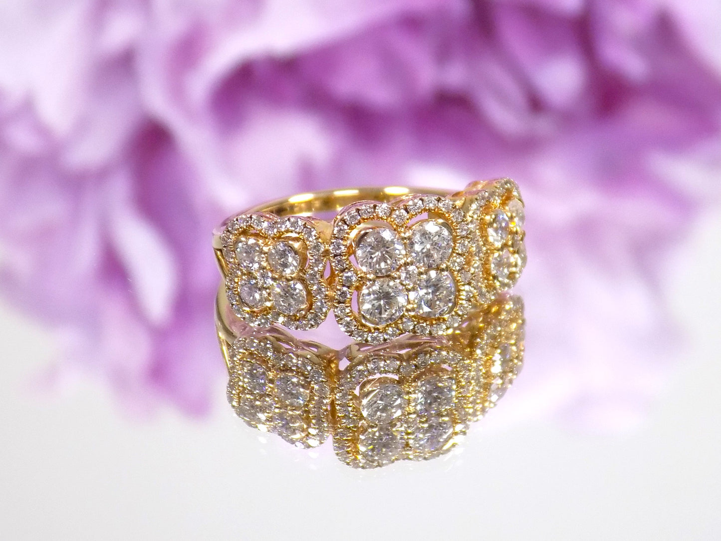 Women's 1.50ct TW Natural Round Brilliant Decorative Diamond Band in Solid 14K Yellow Gold