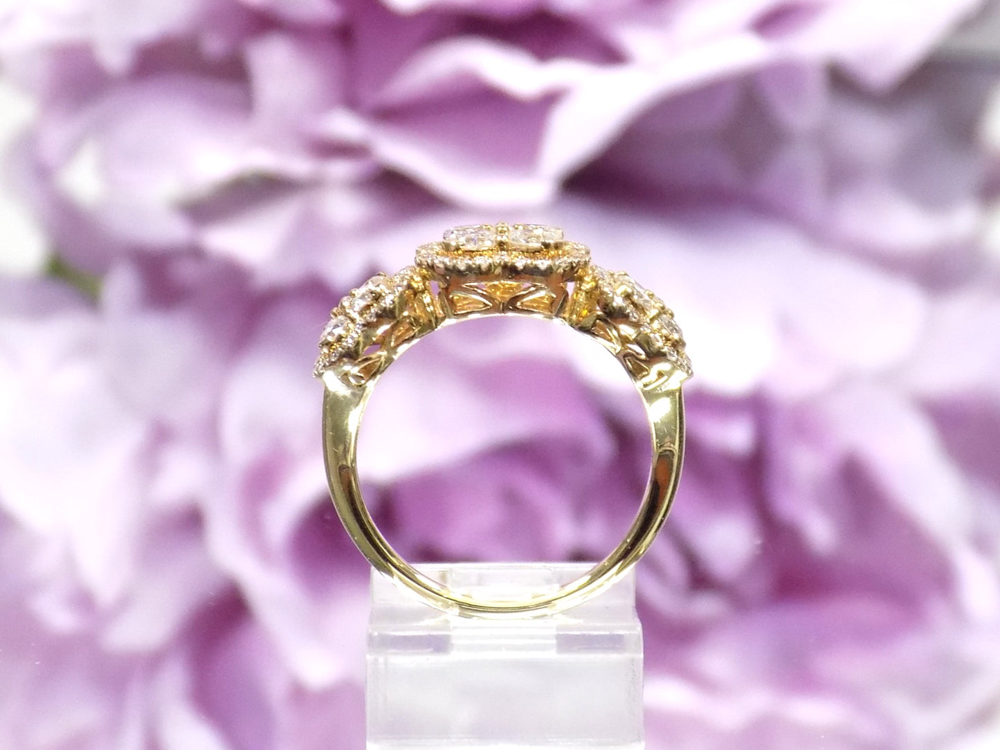 Women's 1.50ct TW Natural Round Brilliant Decorative Diamond Band in Solid 14K Yellow Gold