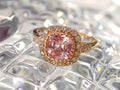 Women's 2.24ct Natural Cushion Cut Morganite & Diamond Ring in 14K ROSE Gold - Halo Style