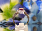 Women's 2.15ct TW  Natural Emerald Cut Pink Tourmaline & Diamond Ring in Solid 14K White Gold