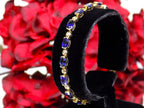 Women's 10.0ct TW Genuine Natural Blue Sapphire & Diamond Bracelet in Solid 14K Yellow Gold 7"