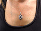 Women's 2.35ct TW Natural Blue Sapphire & Diamond Pendant or Necklace in Solid 18K White Gold
