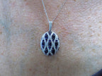 Women's 2.35ct TW Natural Blue Sapphire & Diamond Pendant or Necklace in Solid 18K White Gold