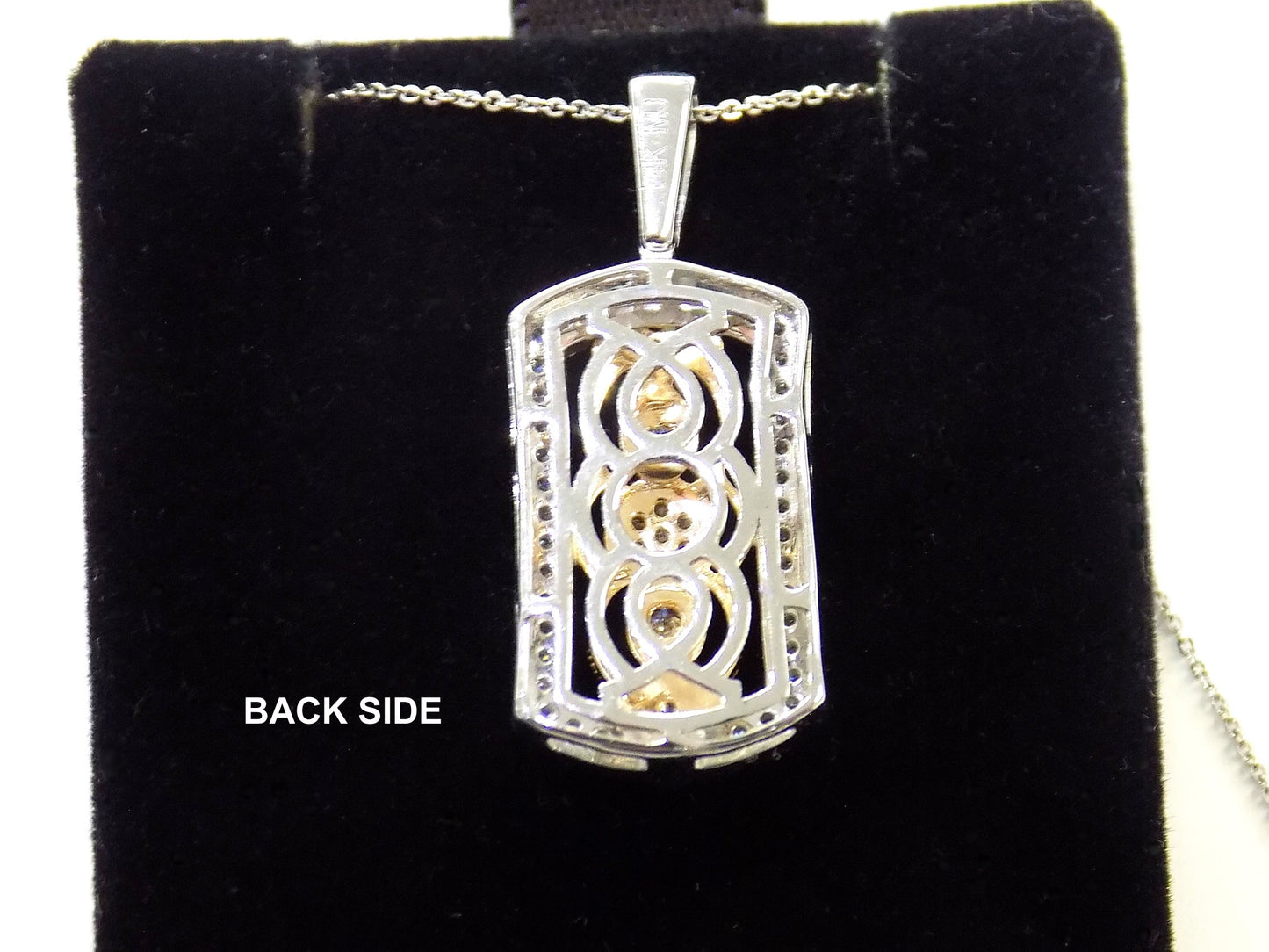 Beautiful Victorian Style .33ct Natural Diamond Pendant in 14K White & Yellow 2-Tone Gold - Chain Not Included
