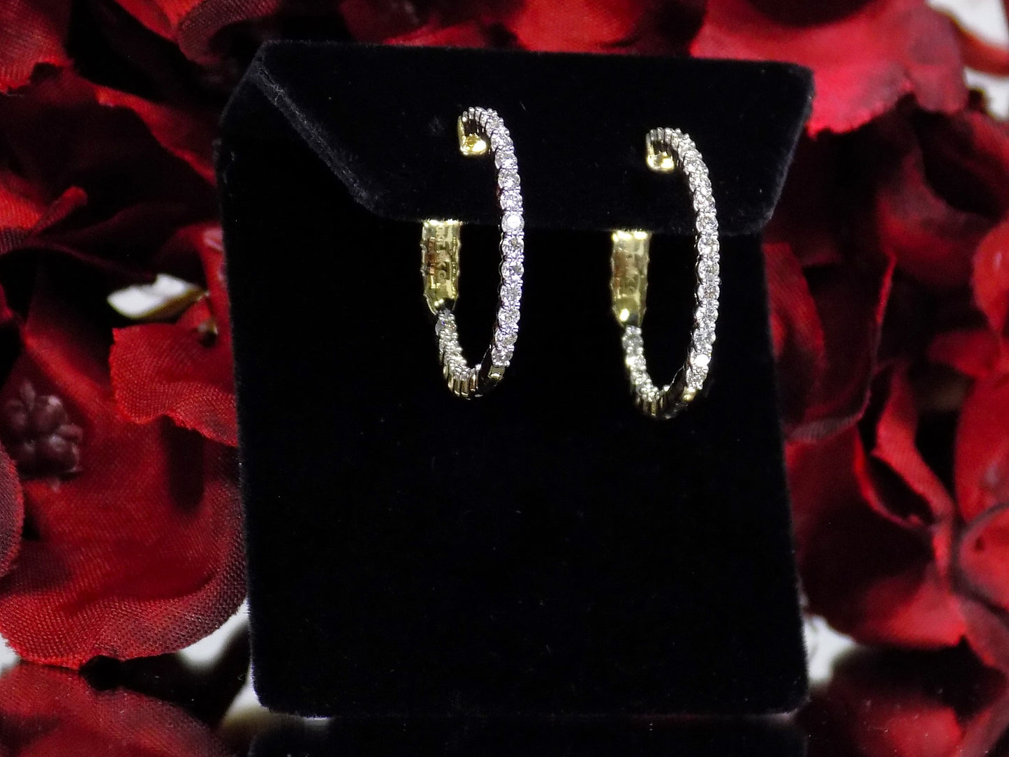 Inside-Out .50ct TW Natural Diamond Hoop Earrings in 10K White OR Yellow Gold (your choice)