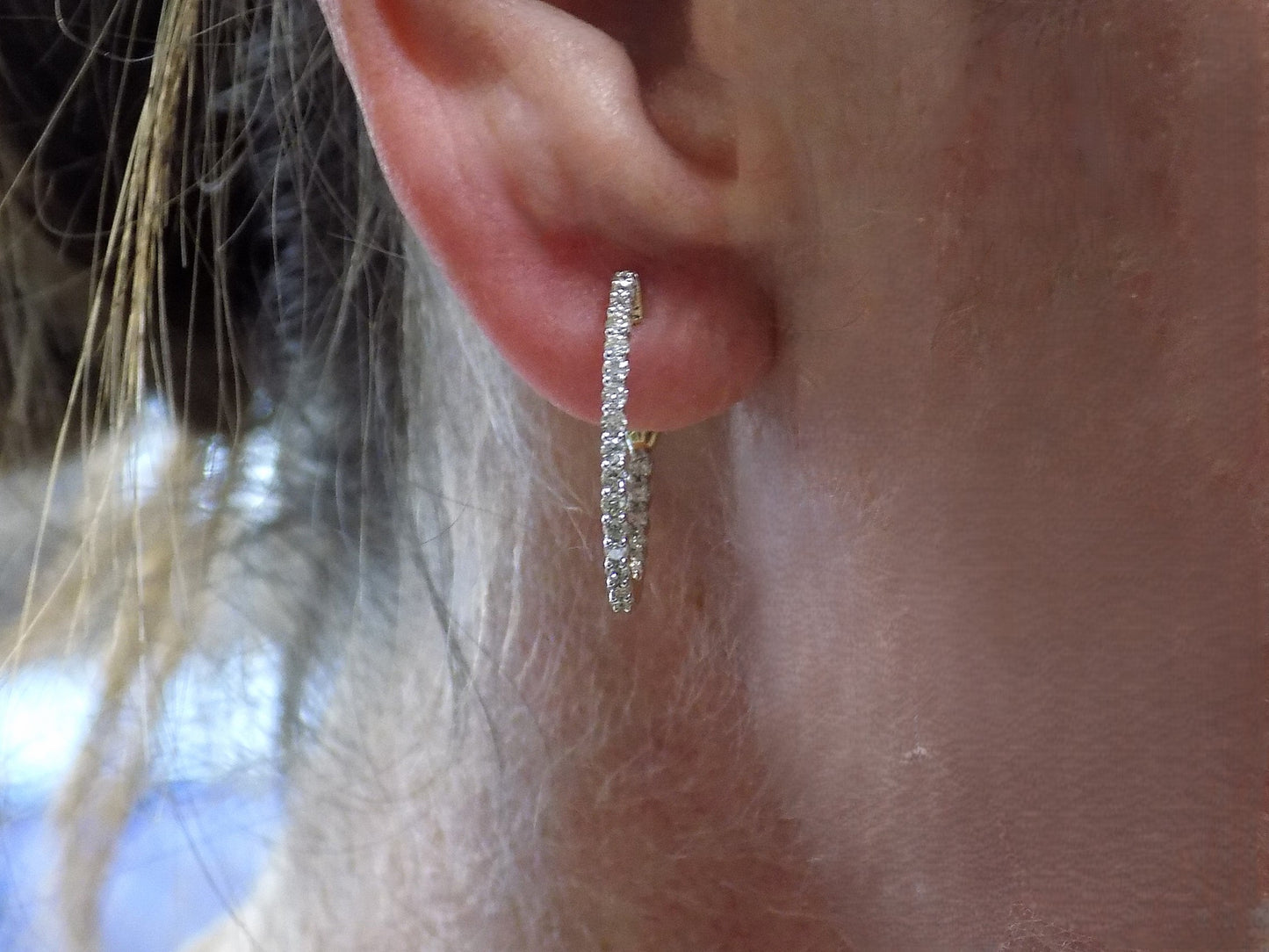 Inside-Out .50ct TW Natural Diamond Hoop Earrings in 10K White OR Yellow Gold (your choice)