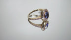 Women's 1.80ct TW Halo Style Genuine Natural Oval Shape Sapphire & Diamond Ring in 14K Yellow Gold