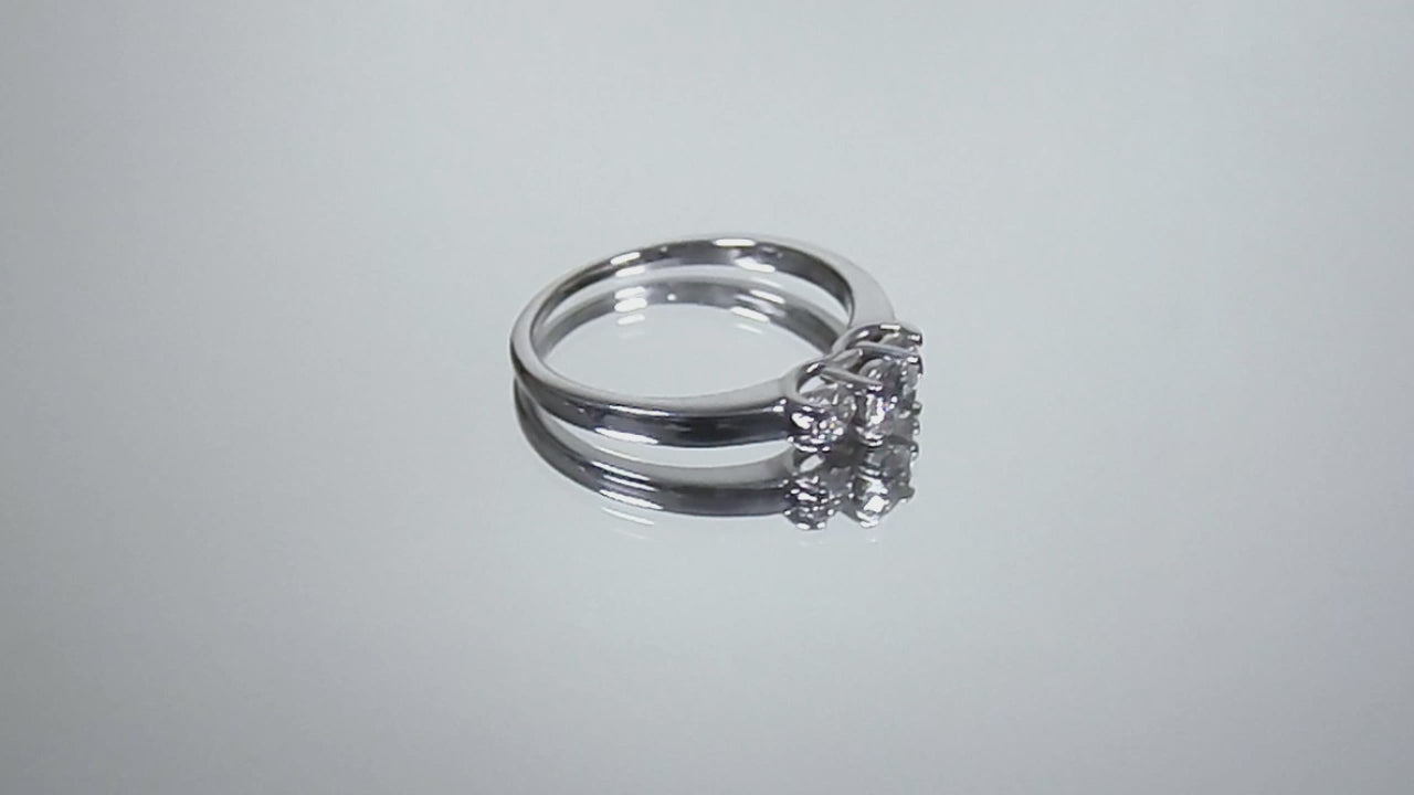 Women's .50ct TW 3-Stone Natural Round Diamond Engagement Ring or Anniversary Ring in 14K White Gold w/ Platinum Prongs