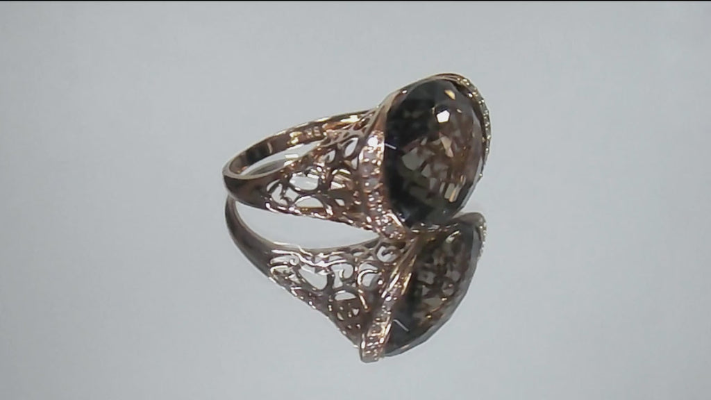 Women's 1.70ct Natural Oval Shape Green Tourmaline Filigree Style Solitaire Ring in 10K Yellow Gold